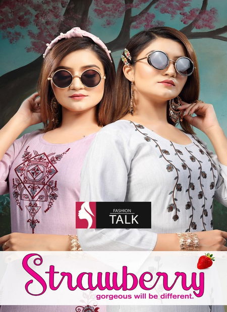 Ft Strawberry Latest Fancy Designer Heavy Casual Wear Simple Kurtis Collection
 Catalog